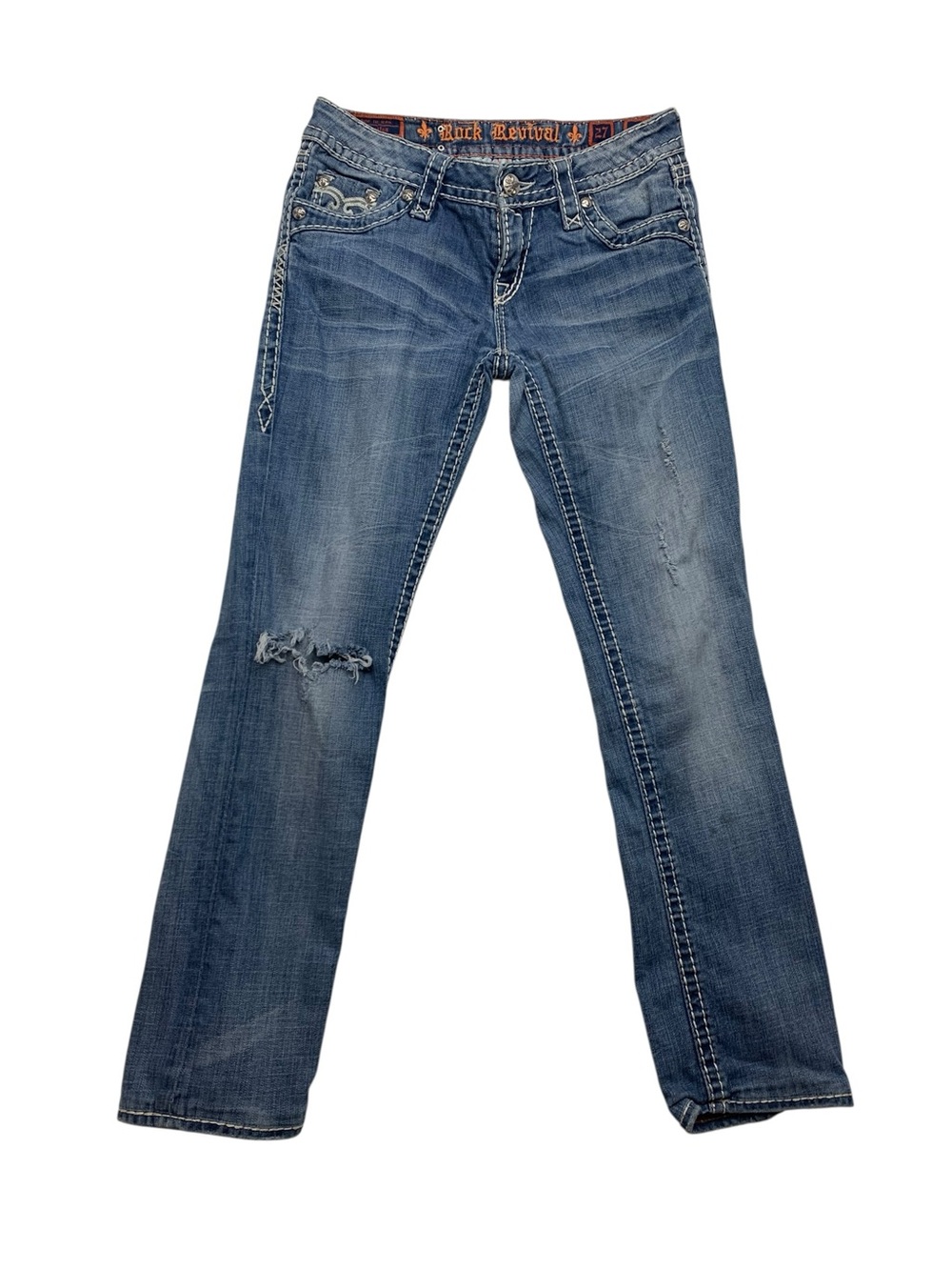 Rock Revival size 27 Zoey Women's Medium Blue Straight Leg Jeans